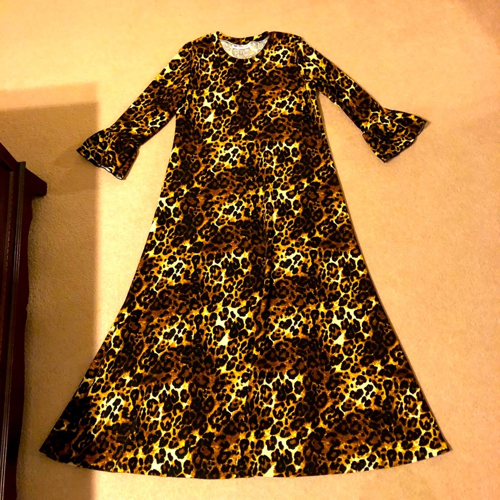 Custom made Cheetah Print Maxi Dress